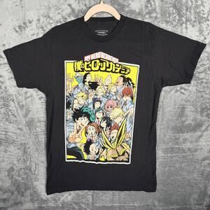 Funimation My Hero Academia Unisex TShirt Black Sz Med Anime Graphic SS Cotton